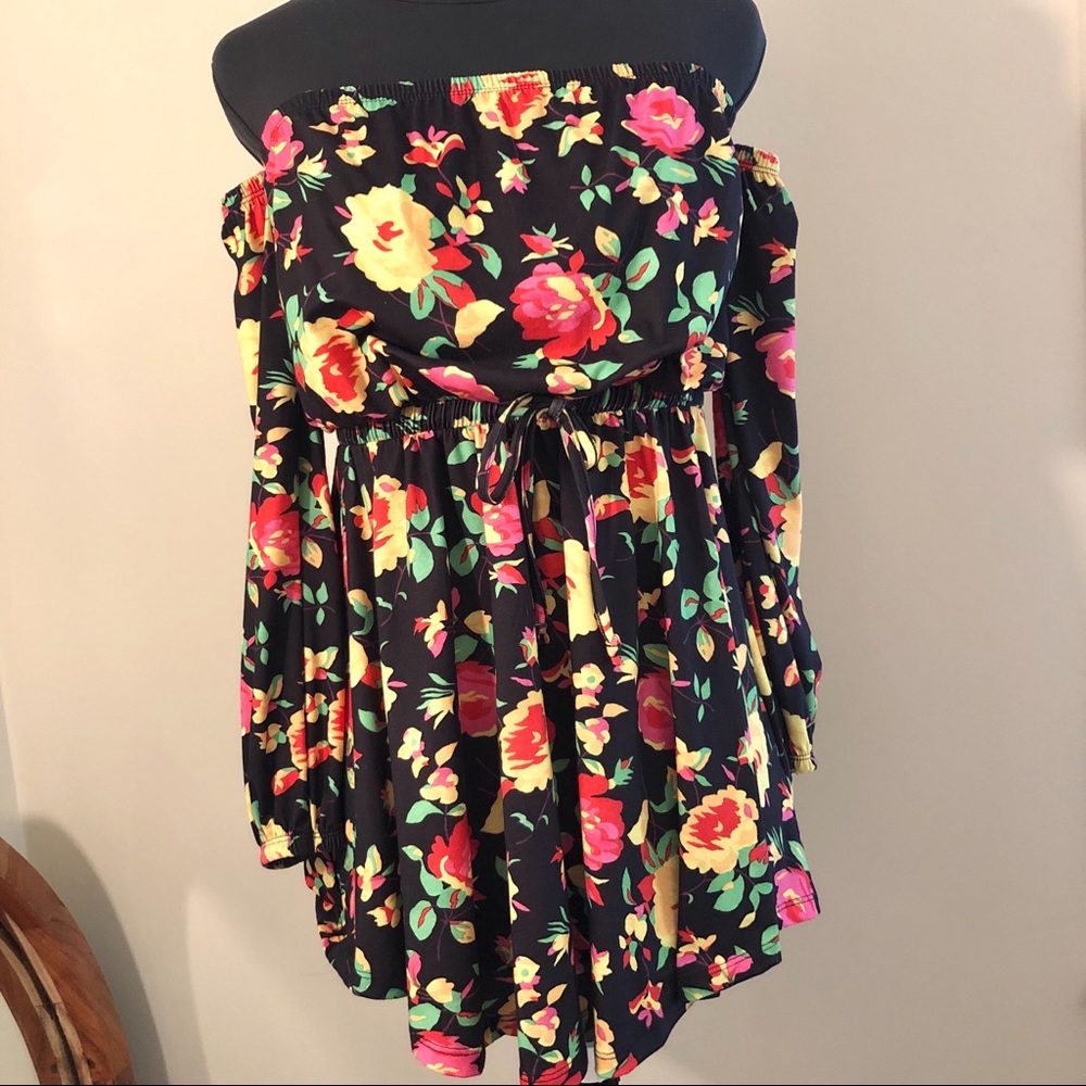 🌺🌼🌸 ASOS LS OFF SHOULDER FLORAL DRESS 🌸🌼🌺